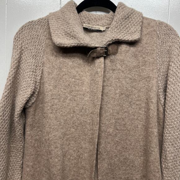 Chiaramente Wool Blend Full Zip Women's Brown Cardigan Size Large Soft Cozy - Picture 3 of 13
